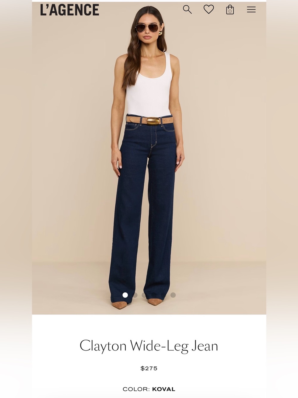 L'AGENCE Clayton High Rise Wide-Leg Jean, KOVAL, BNWT